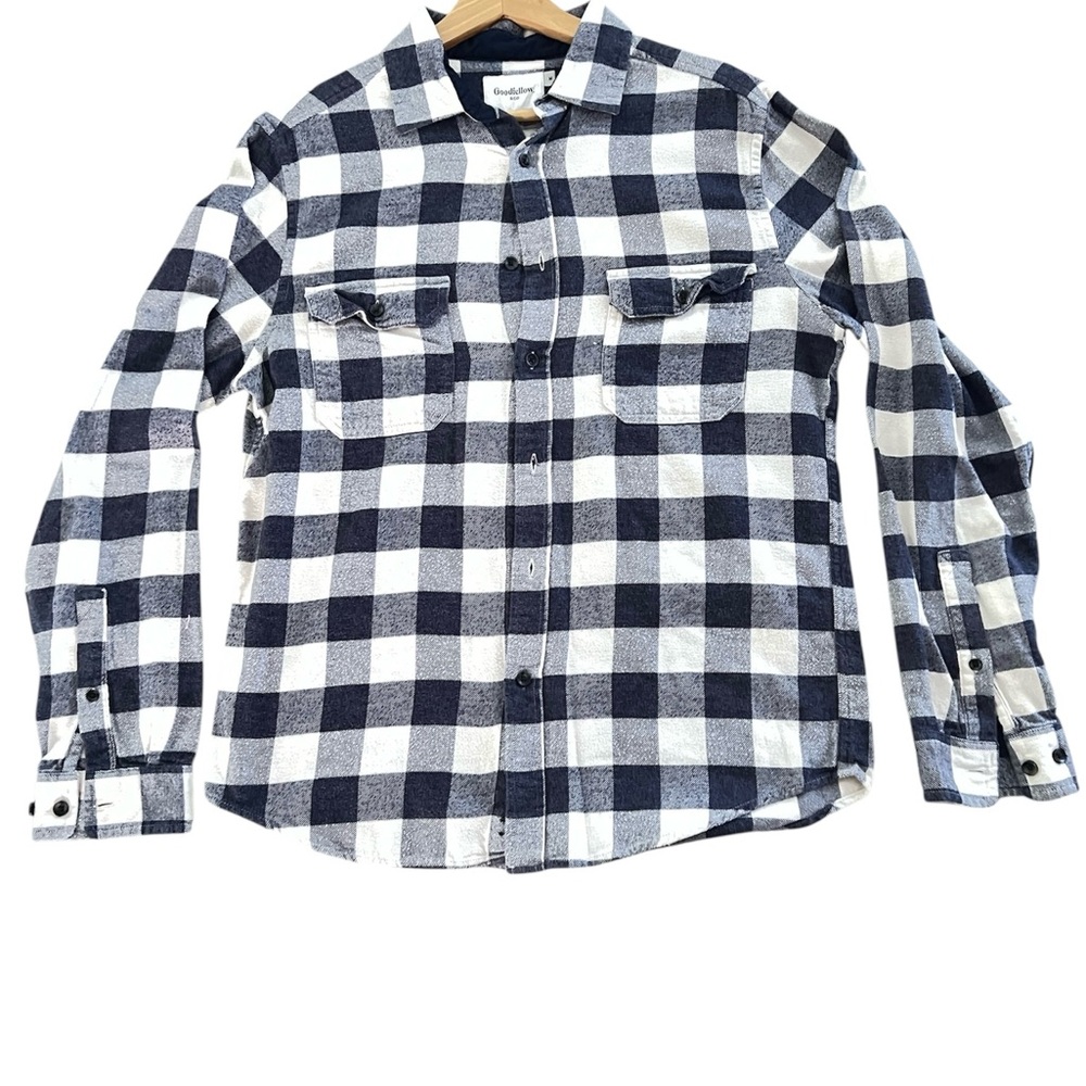 Goodfellow & Co Black and White Buffalo Plaid Button-Down Shirt